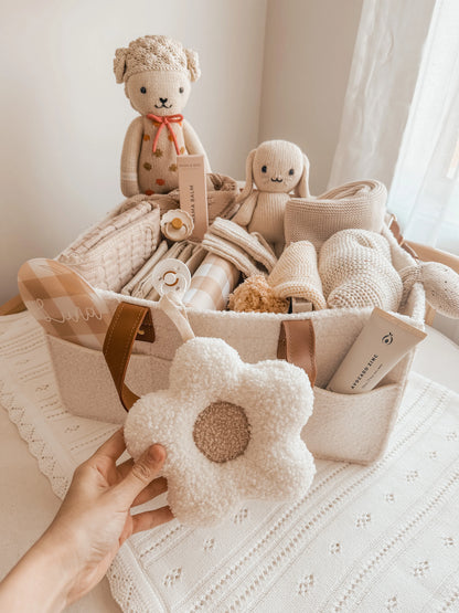 By Lulu The Label White Latte Daisy Pacifier Holder