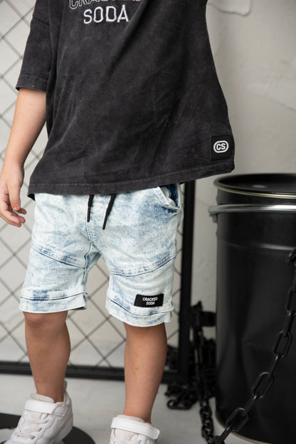 Cracked Soda Mason Denim Shorts Blue
