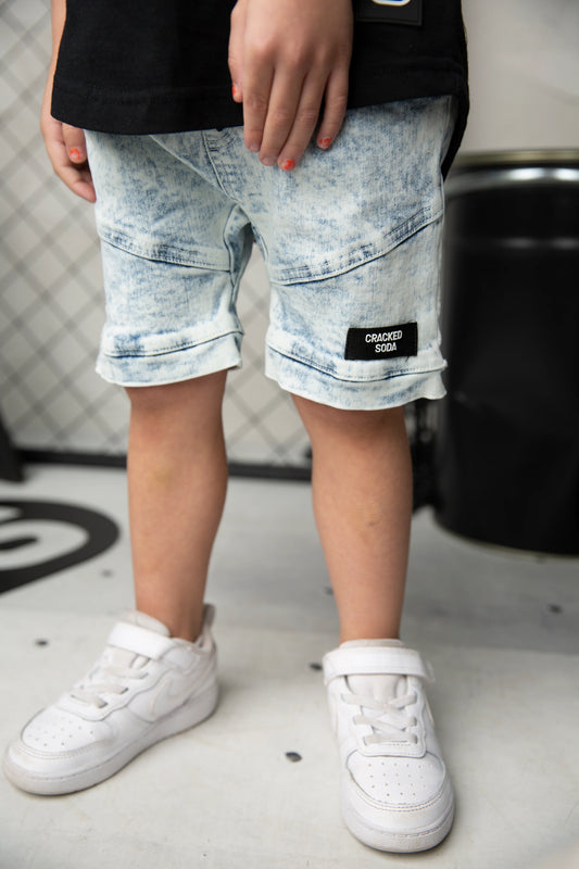 Cracked Soda Mason Denim Shorts Blue