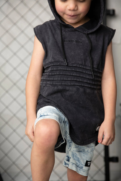 Cracked Soda Mateo Hooded Tank Washed Ash