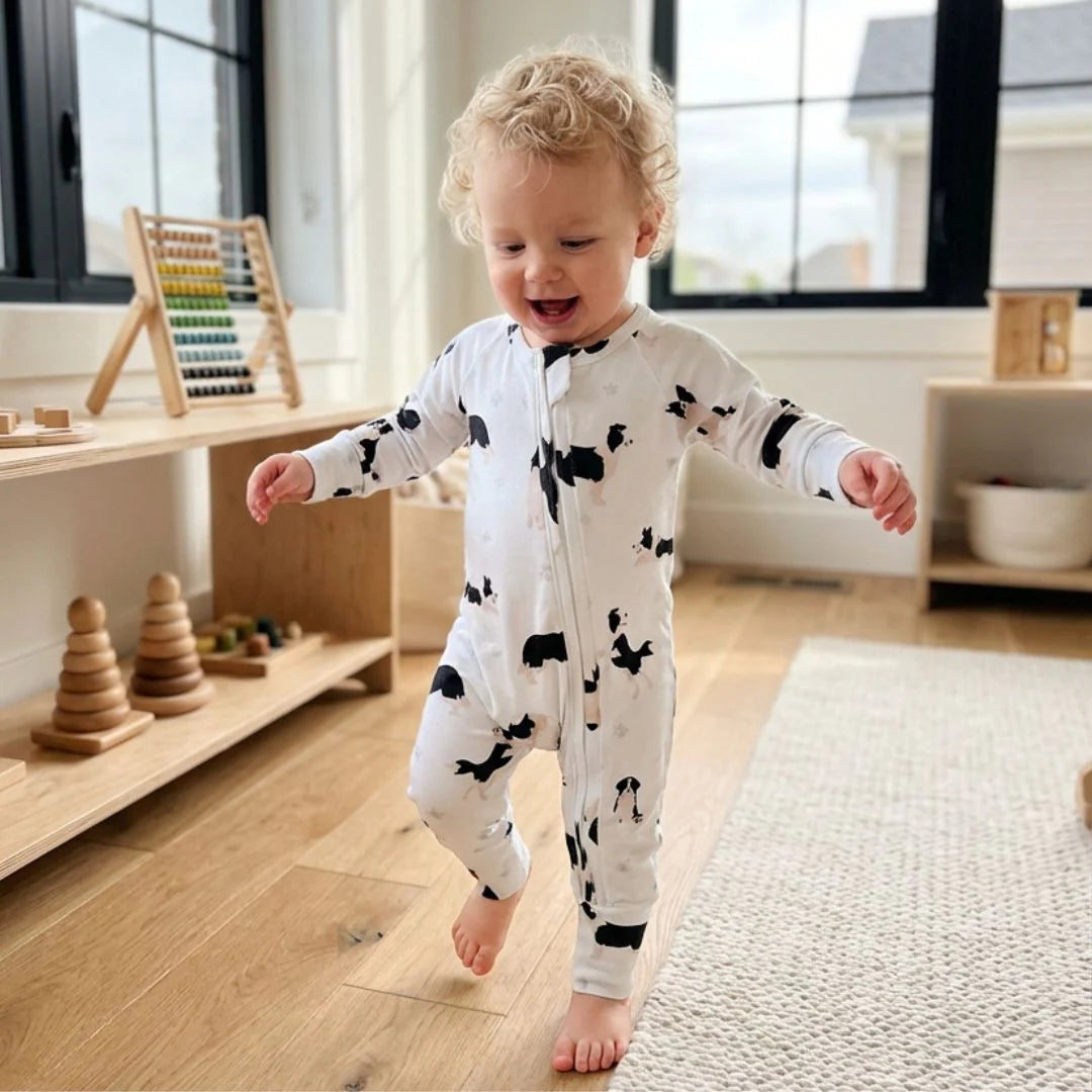 Smitten Bub Co Border Collie Full Zip Unisex Romper