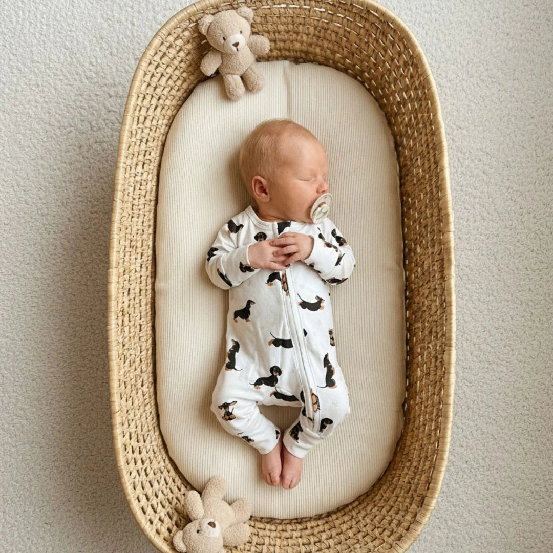 Smitten Bub Co Dachshund Full Zip Unisex Romper