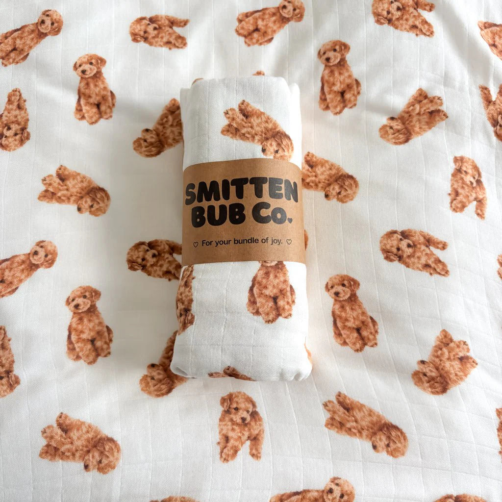 Smitten Bub Co Cavoodle Bamboo Cotton Muslin Swaddle