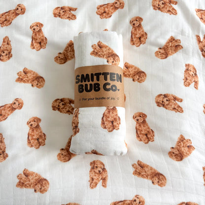 Smitten Bub Co Cavoodle Bamboo Cotton Muslin Swaddle