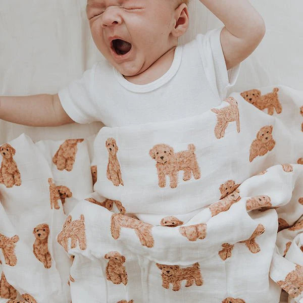 Smitten Bub Co Cavoodle Bamboo Cotton Muslin Swaddle