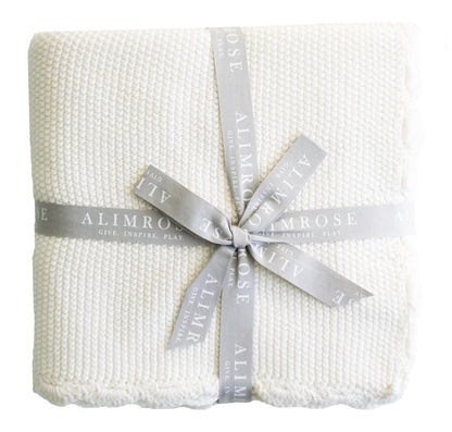 Alimrose Mini Moss Stitch Baby Blanket Ivory