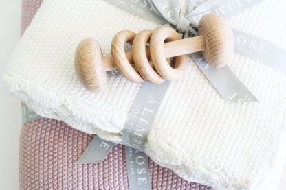 Alimrose Mini Moss Stitch Baby Blanket Ivory