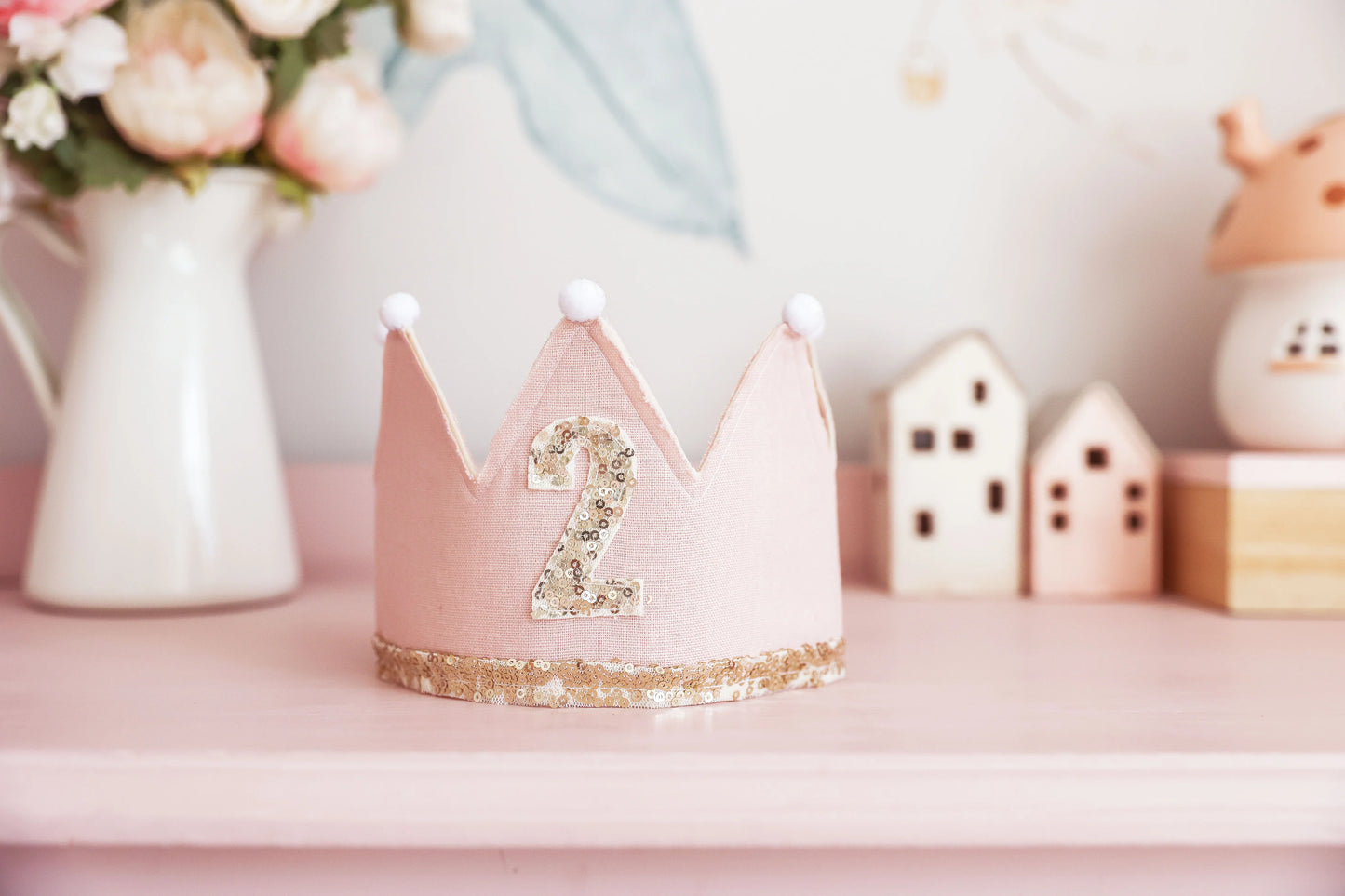 Alimrose 2nd Birthday Crown Hat Pink