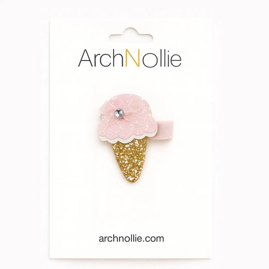 ArchNOllie Glitter Ice Cream Hair Clips Pink