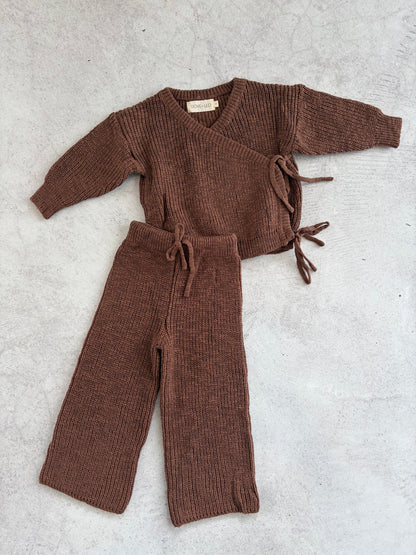 Dove & Leo Kimono Knit Set Cocoa