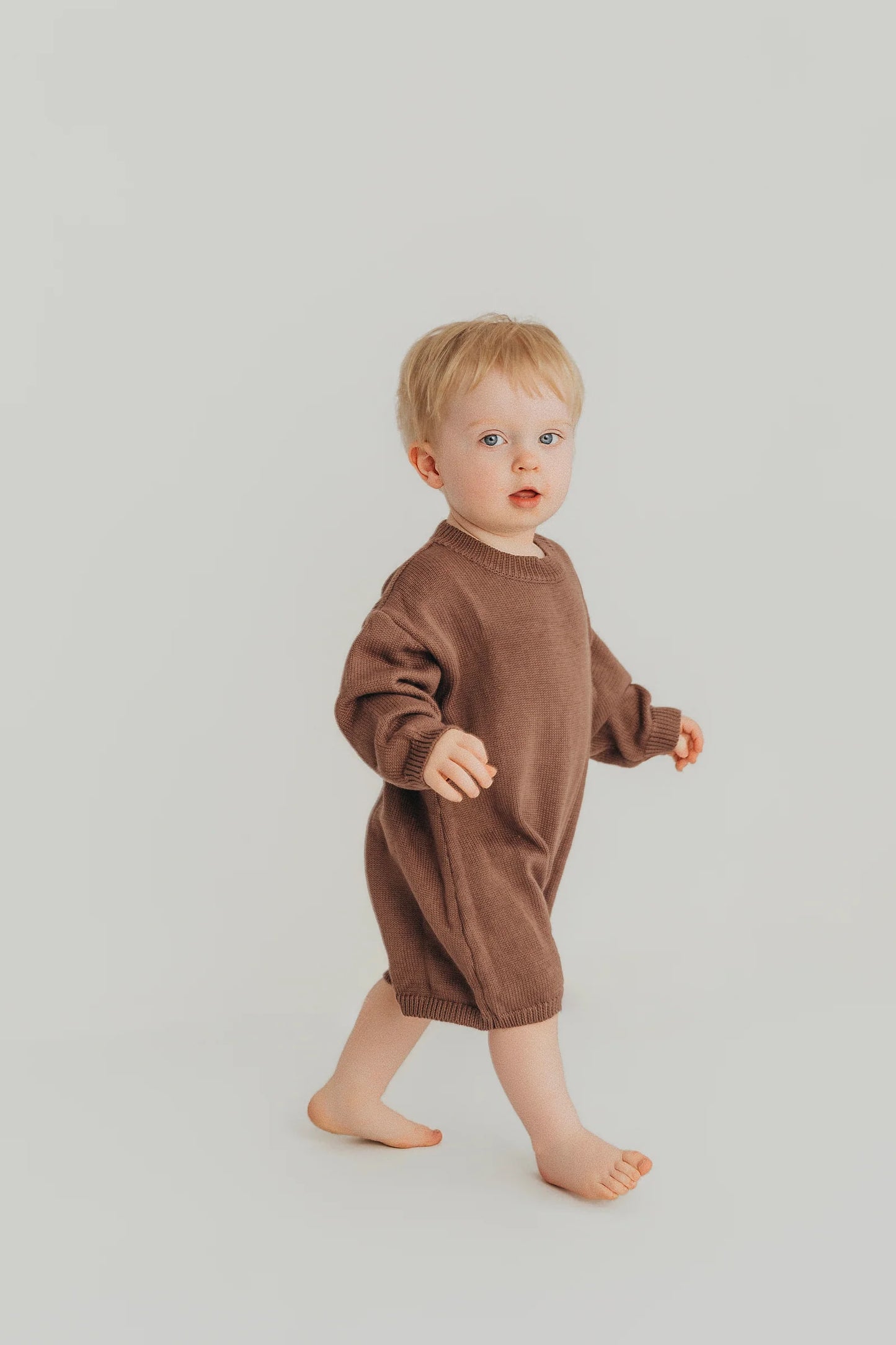 Dove & Leo Cotton Knit Romper Chocolate