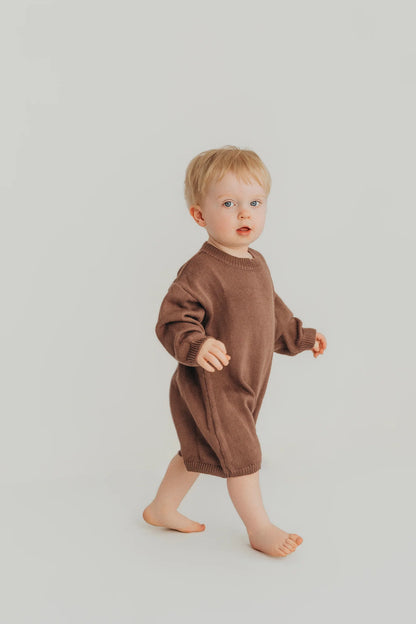 Dove & Leo Cotton Knit Romper Chocolate
