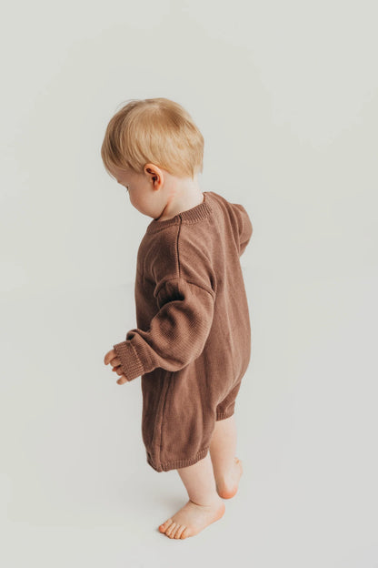 Dove & Leo Cotton Knit Romper Chocolate