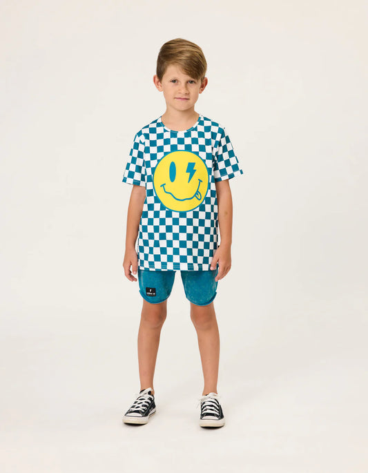 Radicool Kids Smiley Chequerboard Tee