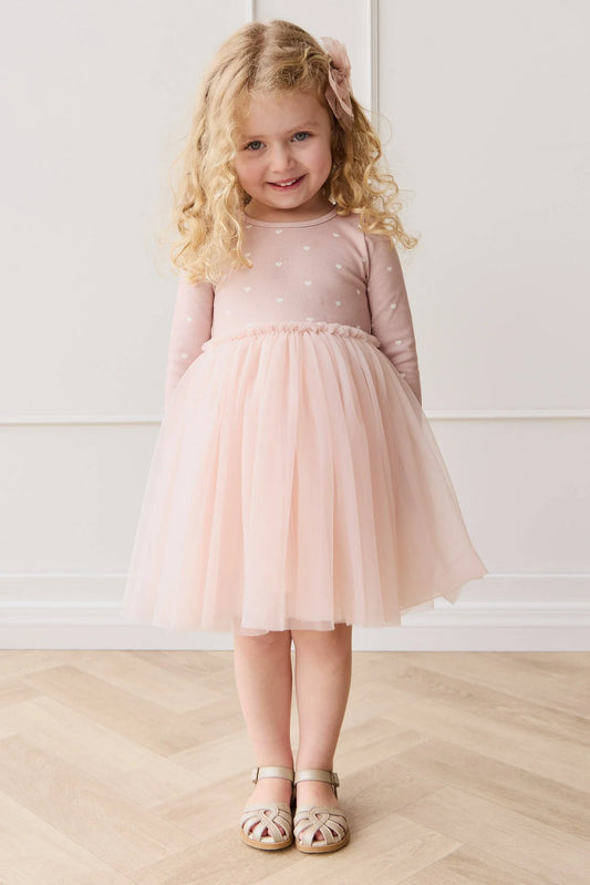 Jamie Kay Anna Tulle Dress Petite Heart Old Rose