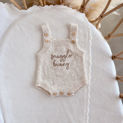 Blossom & Pear 'Snuggle Bunny' Singlet Knit Romper Honey