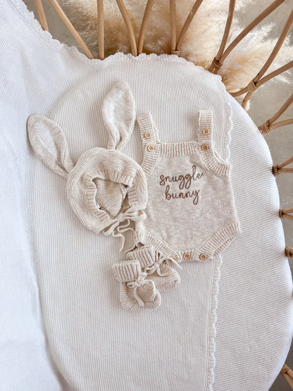 Blossom & Pear 'Snuggle Bunny' Singlet Knit Romper Honey