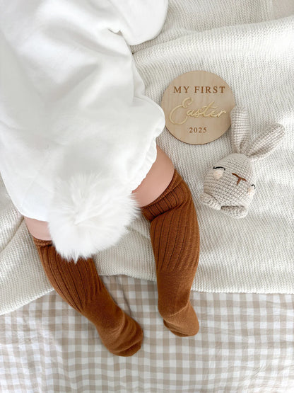 Blossom & Pear 'Little Bunny' Long Sleeve Bubble Romper Milk