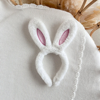 Blossom & Pear Bunny Ear Headband White