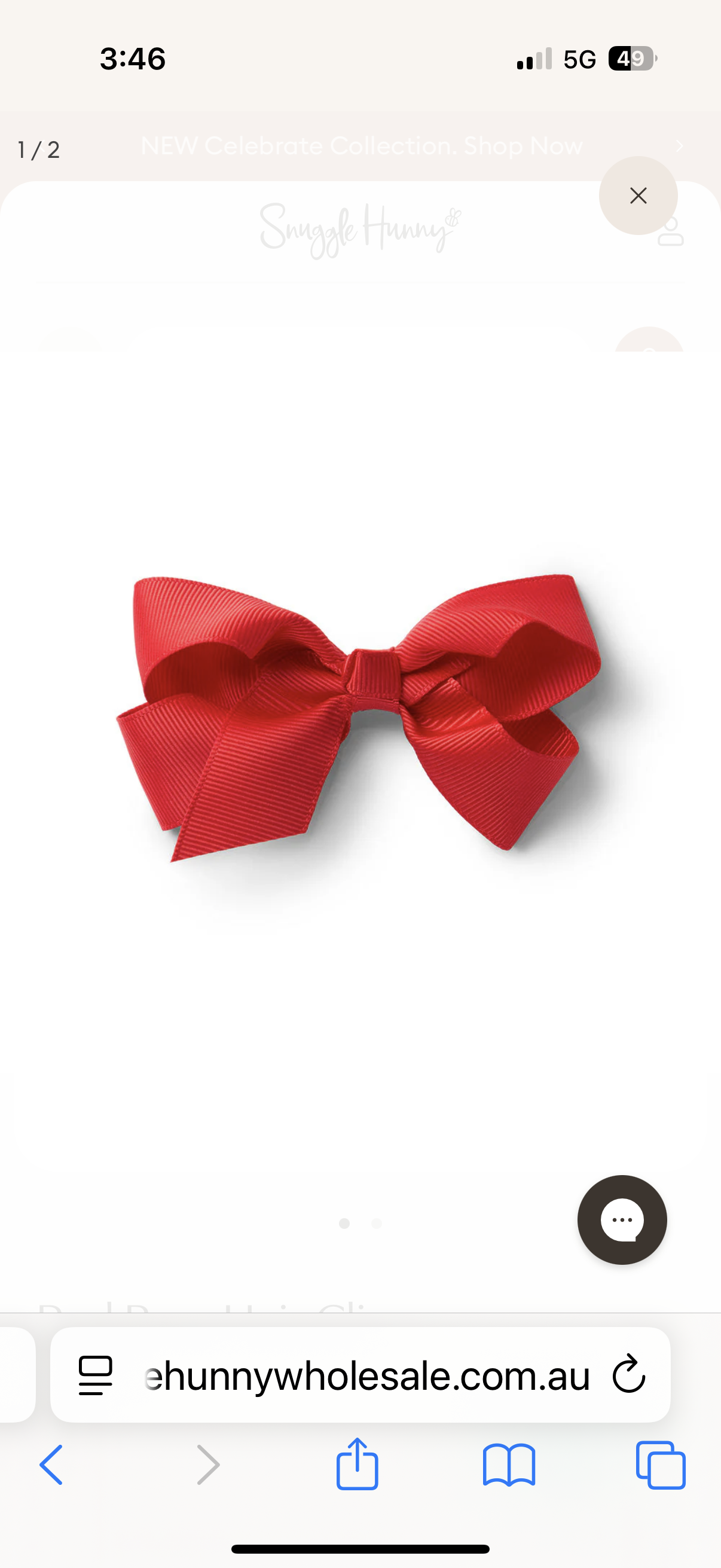 Snuggle Hunny Red Hair Clip Bow