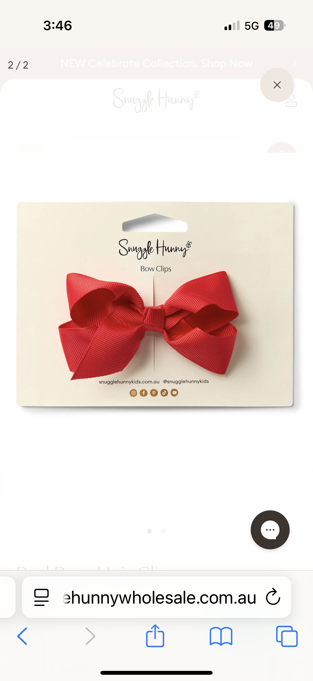 Snuggle Hunny Red Hair Clip Bow