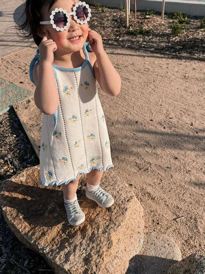 Freckles The Label Bloom Pointelle Tie Dress Pansy