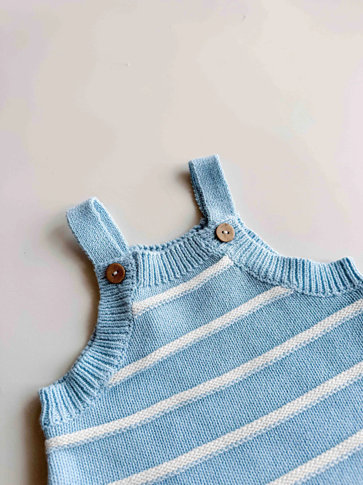 Freckles The Label Raised Stripe Button Romper Arctic