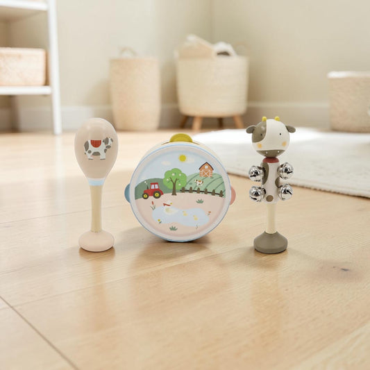 Onya Kids 3 Piece Farm Music Set Cow