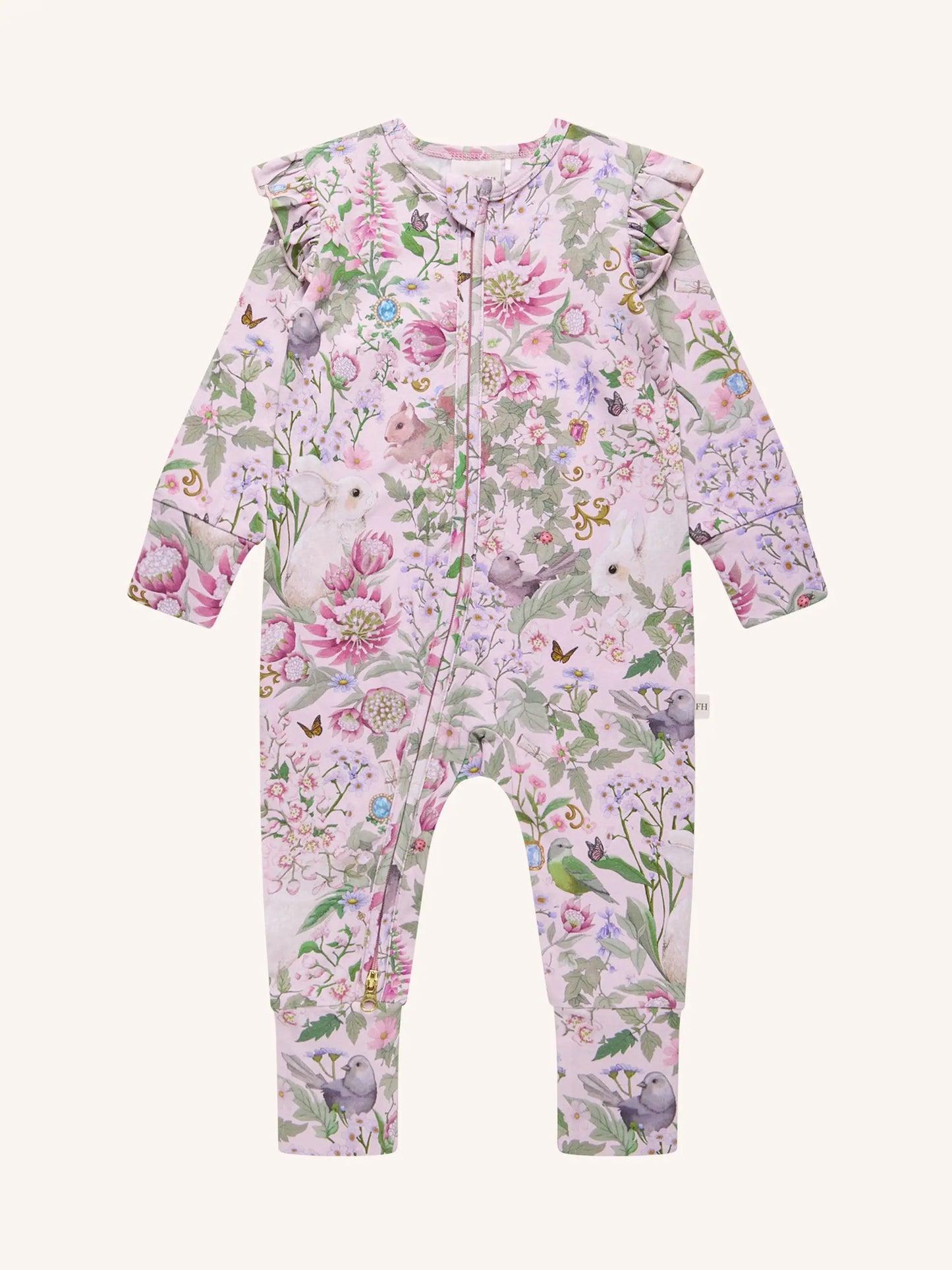 Fleur Harris Precious Frill Coverall in Pink Multi