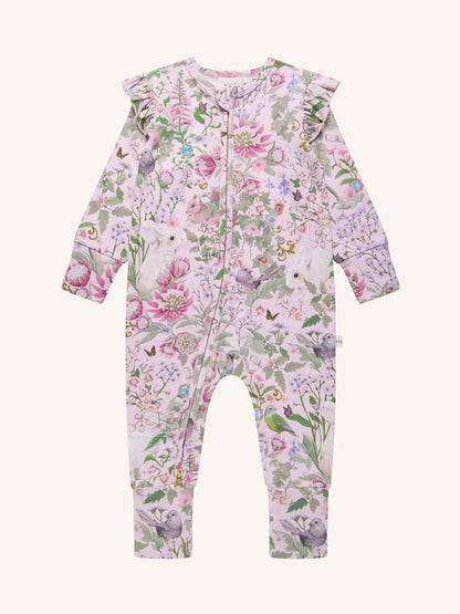 Fleur Harris Precious Frill Coverall in Pink Multi
