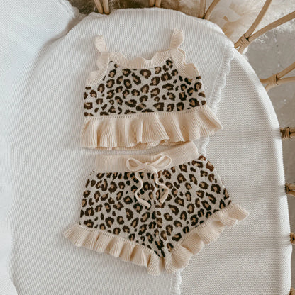 Blossom & Pear Leopard Knit Tie Set