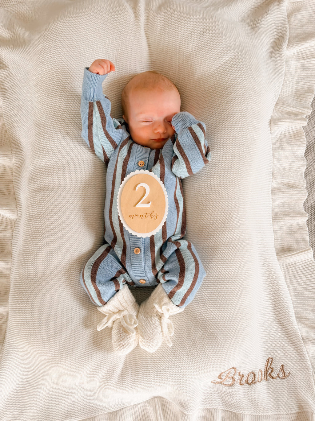 Blossom & Pear Mist Stripe Knit Romper