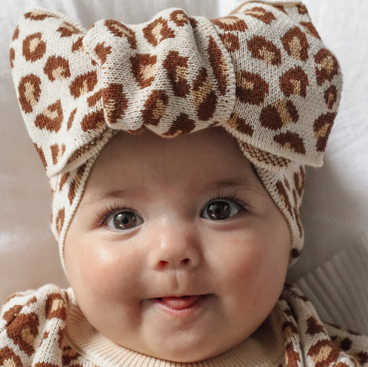 Blossom & Pear Leopard Knit Topknot