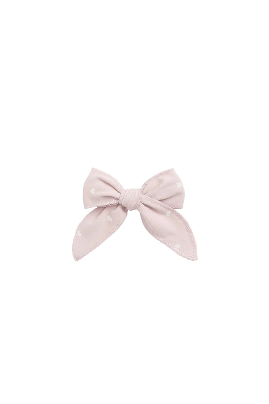 Jamie Kay Organic Cotton Bow Petite Heart Old Rose