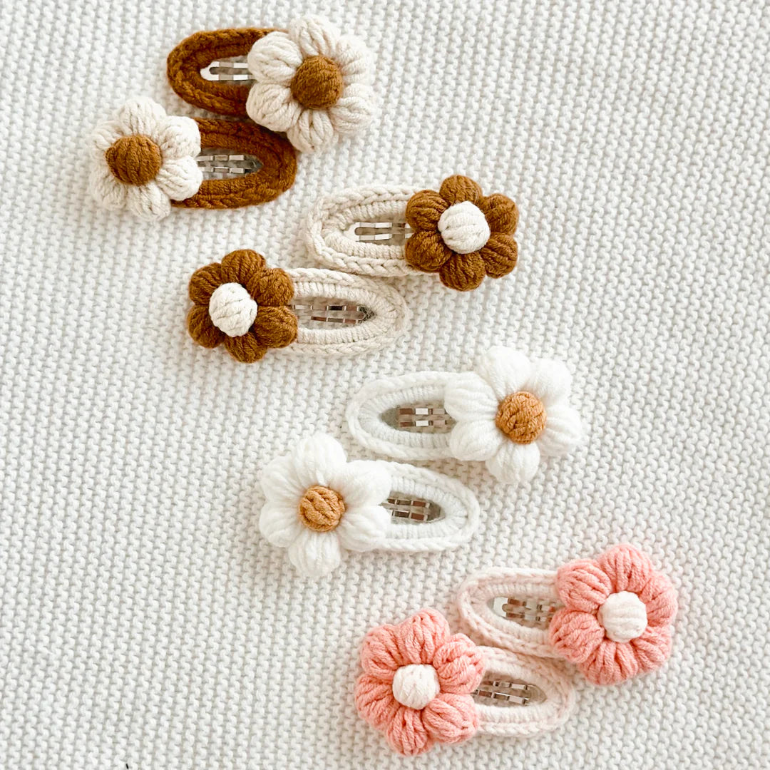 Blossom & Pear Daisy Crochet Hair Clip Set of 2 – Various
