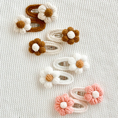 Blossom & Pear Daisy Crochet Hair Clip Set of 2 – Various