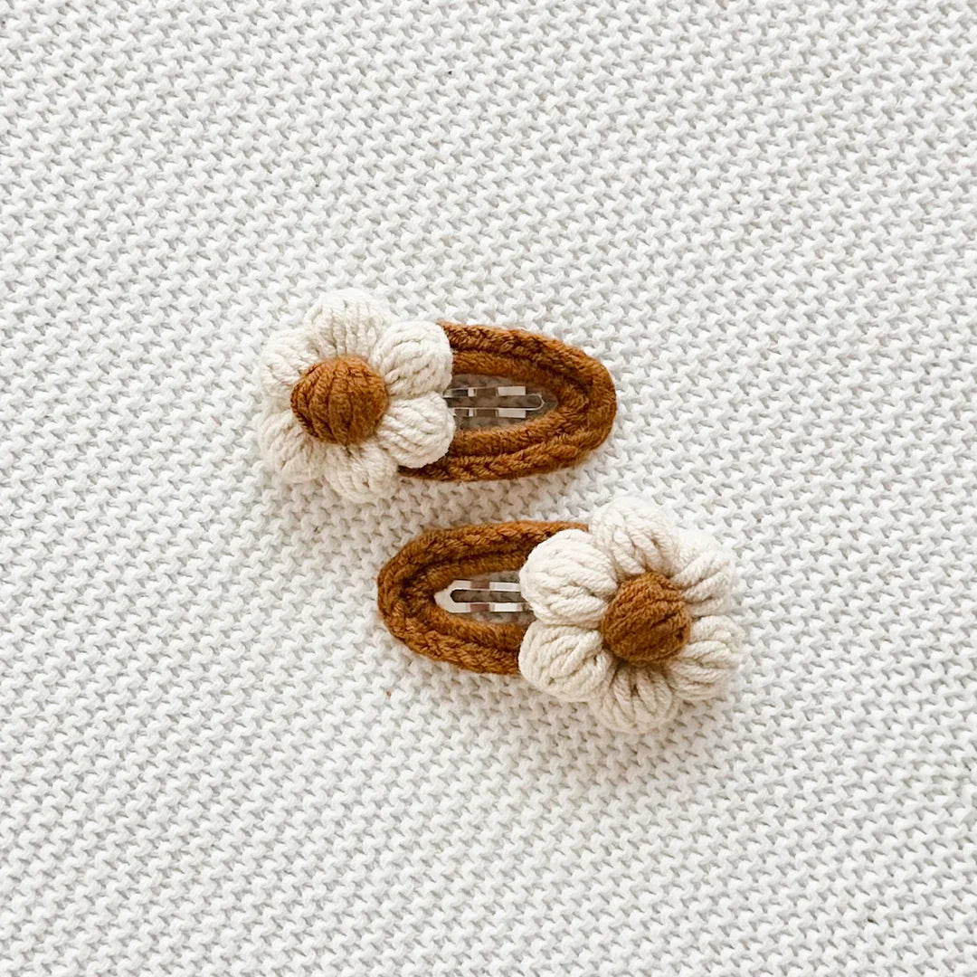 Blossom & Pear Daisy Crochet Hair Clip Set of 2 – Various