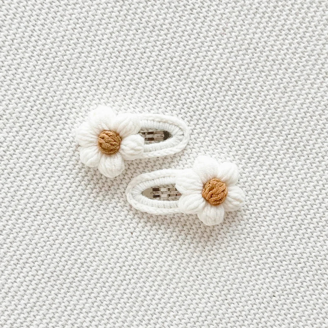 Blossom & Pear Daisy Crochet Hair Clip Set of 2 – Various