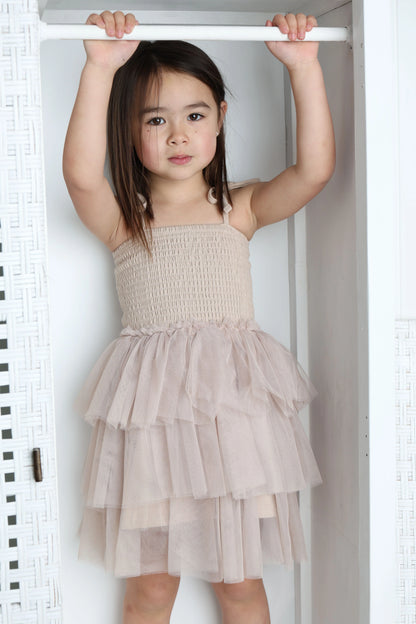 Cracked Soda Cracked Soda Harper Ruched Layered Tutu Sand
