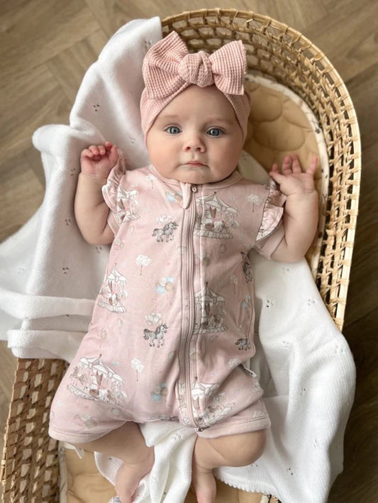 Aster & Oak Carousel Ponies Zip Romper