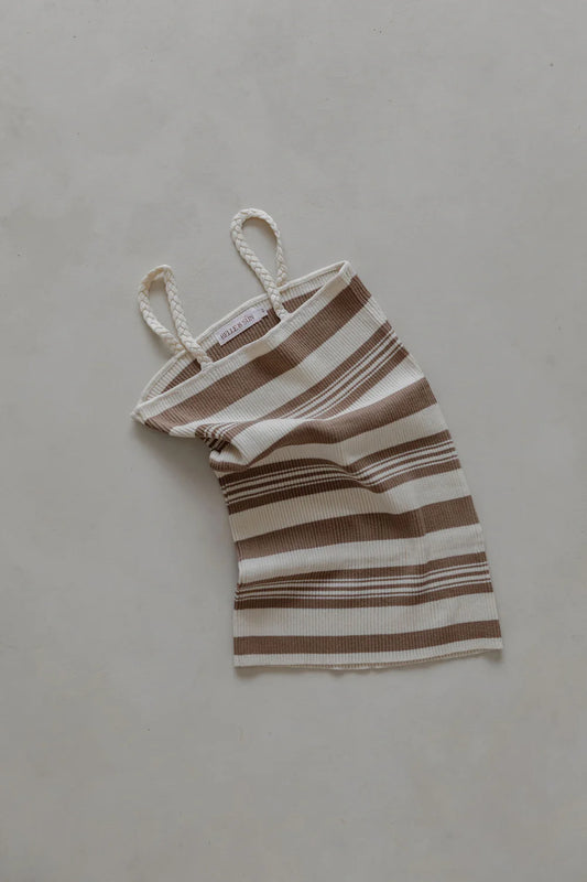 Belle & Sun Braid Dress Cedar Stripe