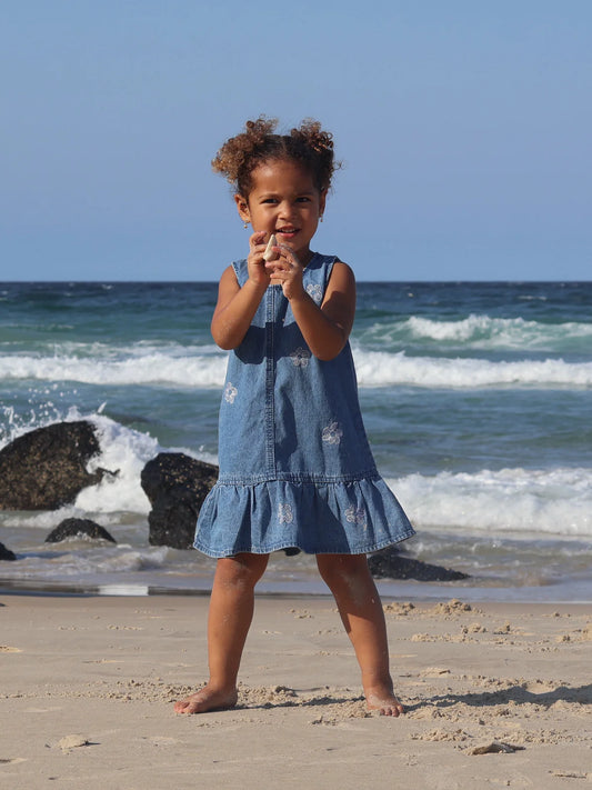 Belle & Sun Denim Dress Flower