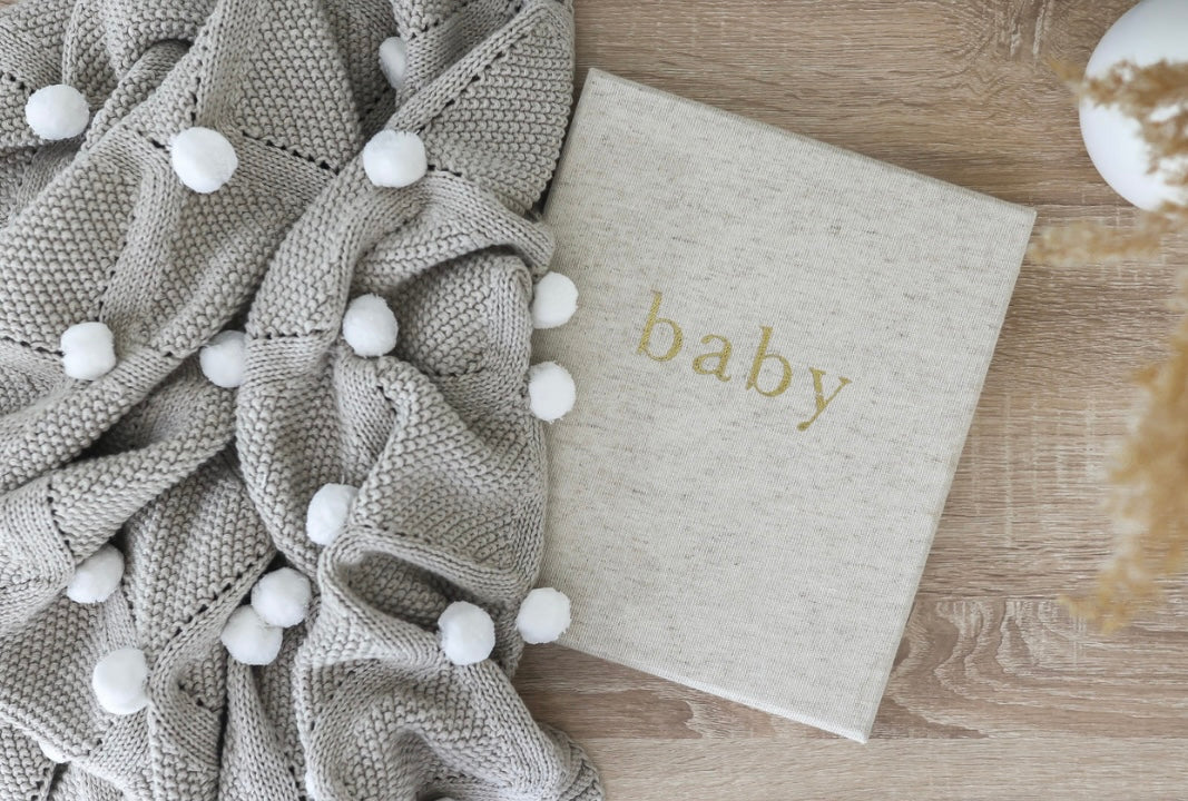 Alimrose Pom Pom Baby Blanket Latte