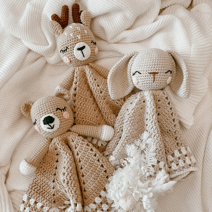 Blossom & Pear Honey the Bunny Heirloom Crochet Lovey Comforter