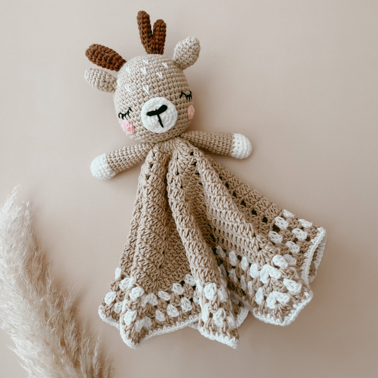 Frankie the Fawn Heirloom Crochet Lovey Comforter