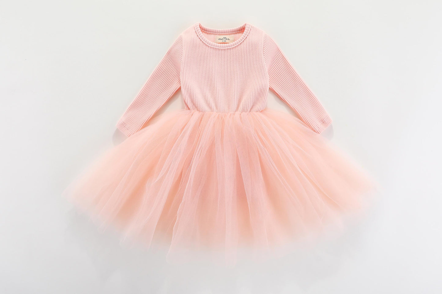 Valentina Long Sleeve Tutu Dress ~ Peach Pink