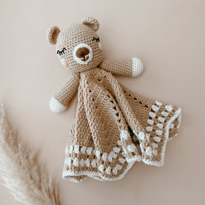 Theodore the Bear Heirloom Crochet Lovey Comforter