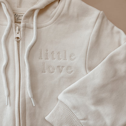 Blossom & Pear 'Little Love' Hoodie Zip Romper Sand