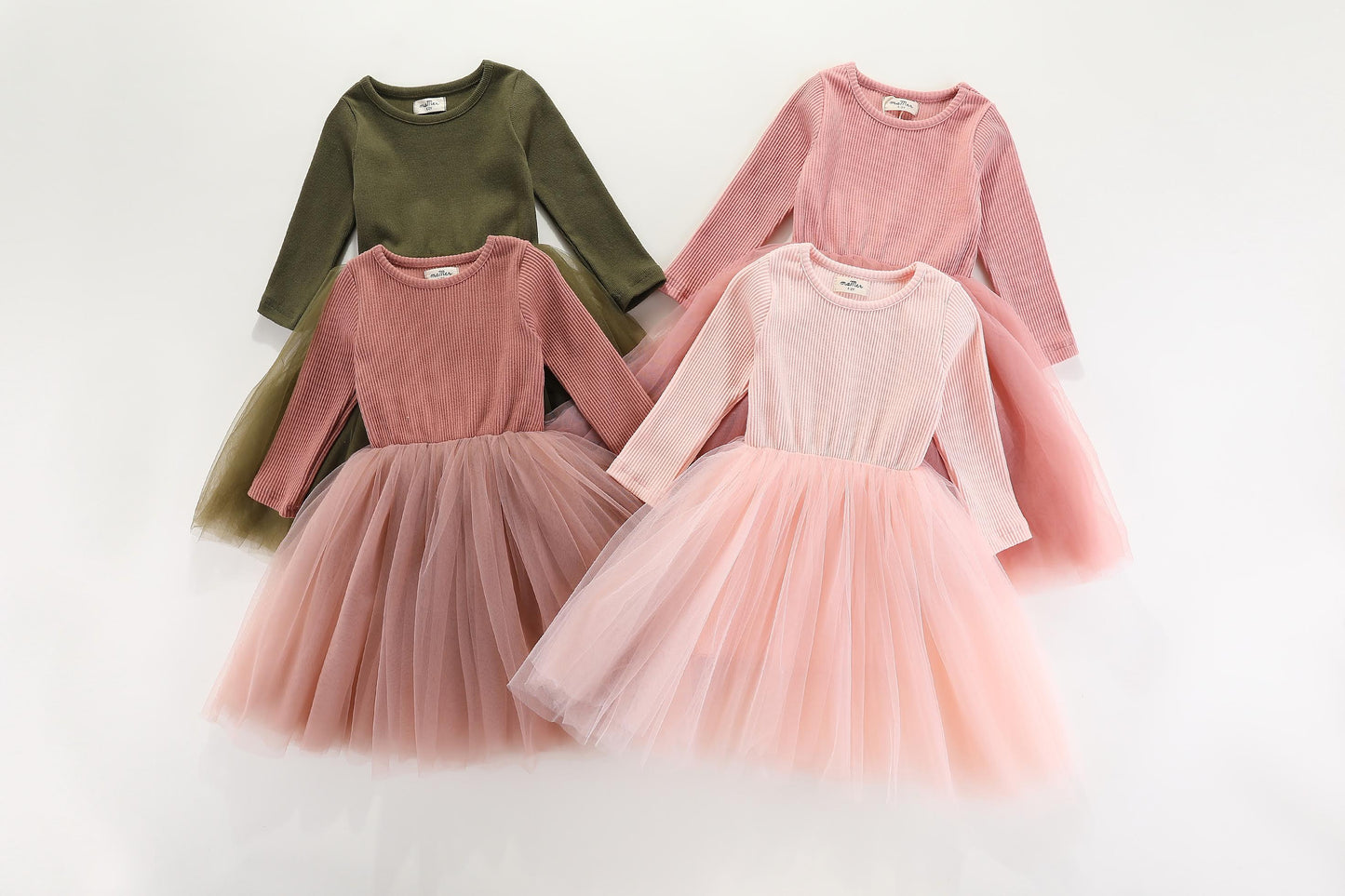 Valentina Long Sleeve Tutu Dress ~ Dusty Pink