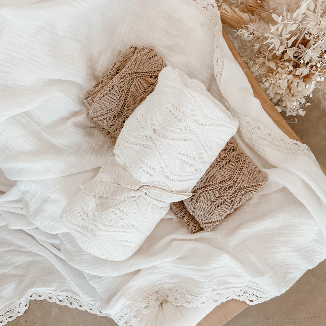 Heirloom Willow Knit Blanket Vanilla